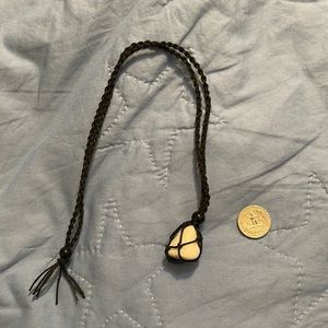 Hand made PNW white quartz rock necklace 003